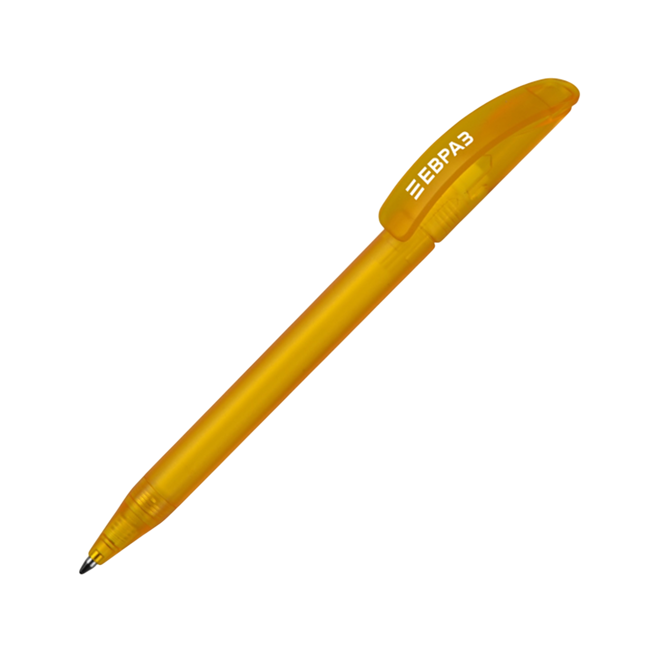 Ручка пластиковая шариковая, желтая